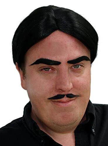 Gomez Black Men's Wig and Mustache - Image 1 of 3