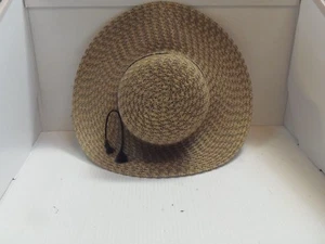 SONOMA - WOMEN - STRAW SUN HAT w/BLACK TASSLES - ONE SIZE (7-clr-hat) - Picture 1 of 5