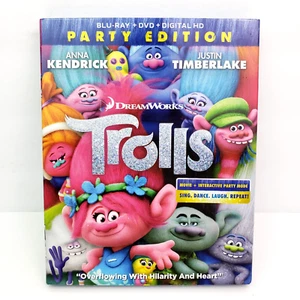 DreamWorks Trolls Party Edition Blu-Ray + DVD Movie - Picture 1 of 3