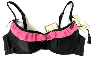 La Senza Underwired Padded Balcony SILK Bra 36A BLACK BNWT - Picture 1 of 3