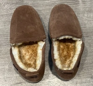 Vintage Red Wing Shoes Mens 9W Sheepskin Lined Suede Romeo Slippers Chestnut - Picture 1 of 7