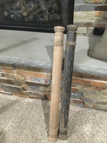 Pair of salvaged vintage walnut victorian columns Cover