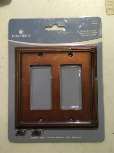[2 Pack] BRAINERD Ruston Sponged Copper Double Decorator Wall Plate ...