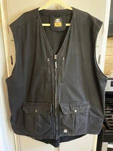 BERNE Men's Size 4XL Black Concealed Carry Pockets Full Zip Soft Shell Vest - Picture 1 of 4