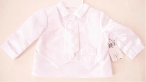 LAUREN MADISON INFANT BABY BOY WHITE HOLIDAY PARTY SHIRT SIZE 6-9 MON NEW - Picture 1 of 2