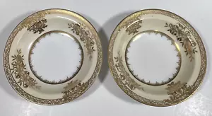 2 tazones de postre Noritake Goldlinda bayas con borde fino China oro 83365 PLS LEER - Imagen 1 de 5