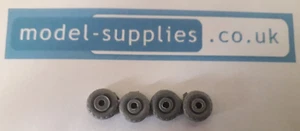 Reproduction Matchbox 7mm Grey Plastic Road Wheels - Pack of 4 - Picture 1 of 2