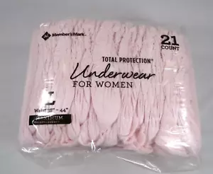 ADULT WOMENS UNDERWEAR TOTAL PROTECTION SIZE LARGE 21 Count Members Mark - Picture 1 of 3