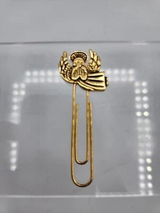 Vintage Gold Toned Christian Religious Spiritual Themed Angel Paper Clip - Picture 1 of 3