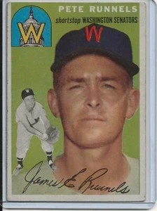 1954 Topps Baseball Card Pete Runnels Washington Senators Excellent+ # 6 - Picture 1 of 2