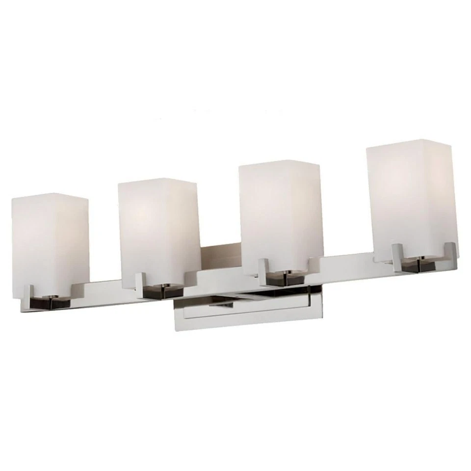 Tocador Feiss Riva 30" 4 luces, níquel pulido con vidrio grabado ópalo, VS18404-PN Foto 1 de 1