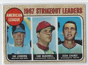 1968 TOPPS JOE HORLEN SAM McDOWELL DEAN CHANCE 1967 A.L. STIKEOUT LEADERS #12 - Picture 1 of 2