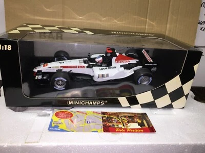 100050003 MINICHAMPS 1 18 B-A-R HONDA 007 J. BUTTON 2005 NEW - Immagine 1 di 4