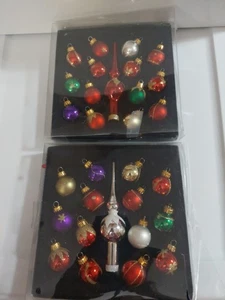 Miniature Christmas Tree Ball Ornaments (2 Boxes) Included Tree Topper - Picture 1 of 4