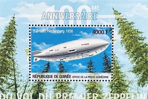GUINEA FIRST ZEPPELIN FLIGHT CENTENNARY STAMPS S/S 2002 MNH HINDENBERG AIRSHIP - Picture 1 of 1