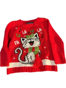 Suéter de Navidad 33 grados para niños pequeños gatos talla 2T - Imagen 1 de 3