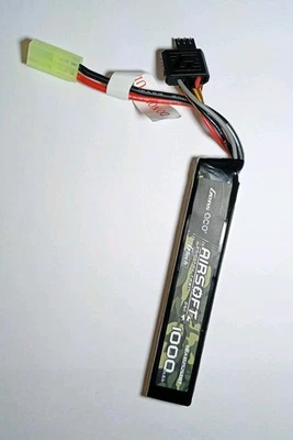 7.4 v LiPo-Akku 25 C 1000 mAh für Airsoft/Modellbau | Mini-Tam - Bild 1 von 4