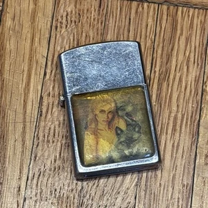 Vintage AADLP Sexy Woman w/ Wolves Lighter - Picture 1 of 12