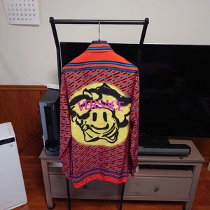 Versace Greca Medusa Smiley Shirt Multicolor Silk Long Sleeve Men's From Japan - Picture 1 of 24