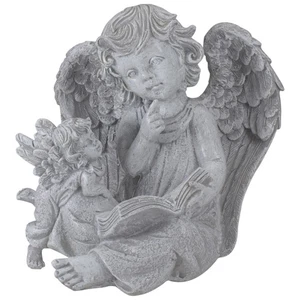Northlight 8.5IN Heavenly Garden Ivory Angel Book & Friend Outdoor Garden Statue - Picture 1 of 5