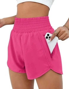 Women’s lined short medium fluorescent Pink Activewear Rosvigor NWT - Picture 1 of 8