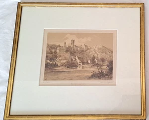 Resolución.Estado encontrado.Bonito grabado en acero castillo Rechtenstein-mercado.Ver - Imagen 1 de 10