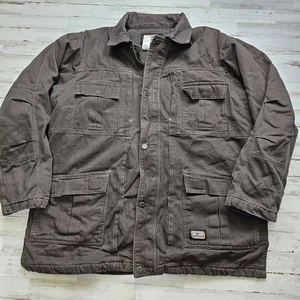 Big Smith Jacke Herren XL braun Fleece gefüttert Canvas Full Zip Chore Barn Coat - Bild 1 von 5