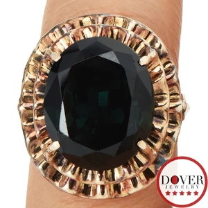 Estate 12.27ct Synthetic Spinel 14K Gold Halo Statement Cocktail Ring 11.2 Gr NR - Picture 1 of 6