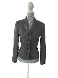 Giacca blazer lana TAHARI nero bianco taglia 4 donna business 4 bottoni lavoro basic - Foto 1 di 5