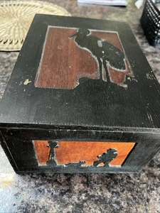 Vintage Holz Tramp Art Schmuckschatulle/Schmuckkästchen - Bild 1 von 11