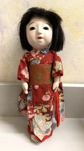 Japanese Ichimatsu Doll Girl in red Kimono Antique Vintage Hand made - Picture 1 of 10