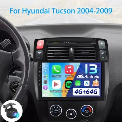 适用于现代图森 2004 - 2009 Carplay Android 13 汽车收音机 立体声 BT GPS 4+64GB — 第 1/4 张图片