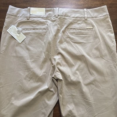 MK Core Of Kors Miranda Ankle Length Pant Khaki Sz 18 Stretch Mid Rise Zip Women - Image 1 of 4