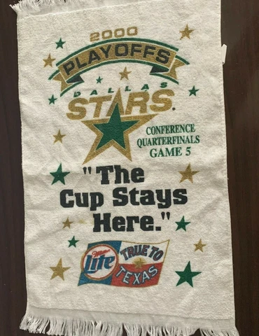 Dallas Stars 2000 Playoffs Game 5 Quarter Finals Rally Towel Miller Lite Used Cover