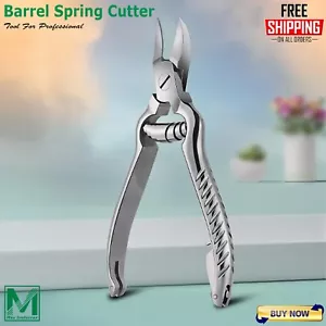 Barrel Spring Toe Nail Nipper Clipper Stainless Steel Heavy Duty Thick Toenail - Picture 1 of 8