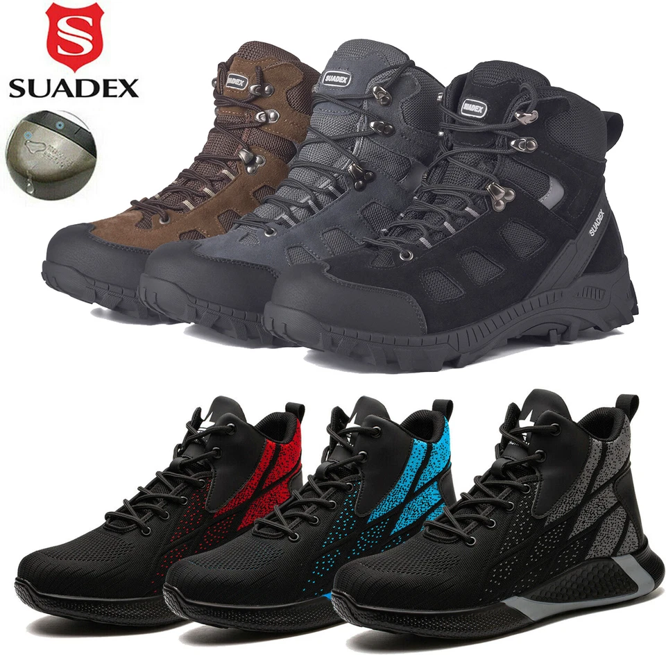 Mens High Top Safety Steel Toe Cap Work Shoes Hiking Trainers Boots UK Size