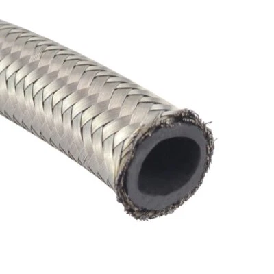1/4" AN4 Stainless Steel Braided Fuel Oil Gas Line Hose -4AN - 20FT - Image 1 of 4