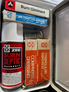Vintage ZEE First Aid Kit mostly sealed Circa late 50's Early 60's Mountable - Picture 1 of 9
