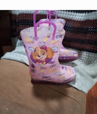 NIÑAS BOTAS DE LLUVIA PAW PATROL Skye/Everest púrpura/rosa EE. UU. Talla 7/8 Foto 1 de 4