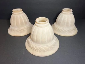 3er Set Vintage Sandstein strukturiert Glocke Kronleuchter Wandleuchter Lampenschirme 5" - Bild 1 von 6