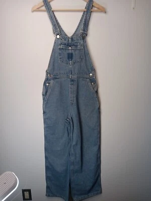 Mono remachado vintage Lee juvenil grande azul denim carpintero babero Jean Farmer  Foto 1 de 4