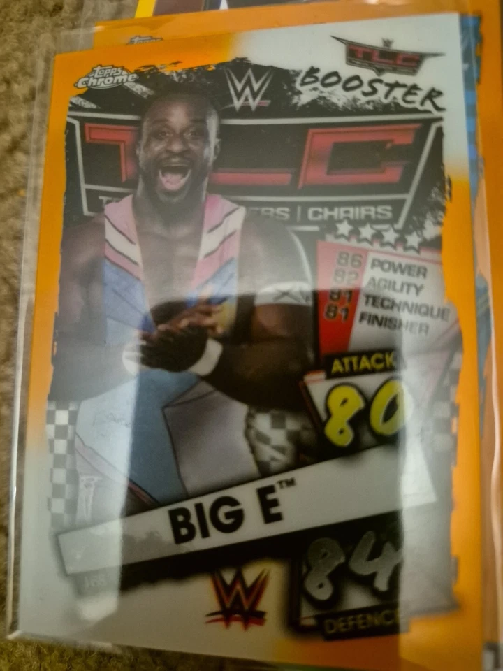 2021 Topps Chrome WWE Slam Attax Orange Refractor #'d 14/25 Big E  - Image 1 of 1