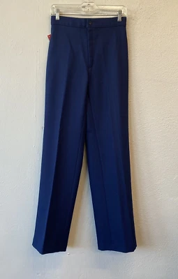 70s Vintage Navy Poly J.C.Penny Disco Slacks Size S - Image 1 of 4