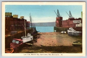 Harbour, Saint John New Brunswick, 1942 PECO Postcard, Red Cross Slogan Cancel - Bild 1 von 2