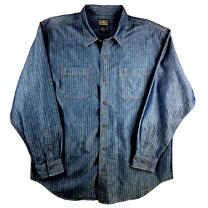 Schmidt Workwear Button Up Heavyweight Blue Denim Shirt Men's XLT A0039