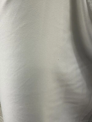 5 METRES GOOD QUALITY MEDIUM WEIGHT WOVEN SATIN CREPE DRESS FABRIC PLAIN IVORY t - Image 1 of 3