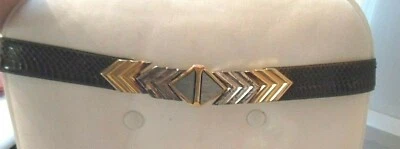 MZ аксессуары NY змеиной кожи ремень кожи серый перламутр #2266 LRG винтажный - Изображение 1 из 4