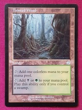 Magic The Gathering TORMENT TAINTED WOOD single land card MTG