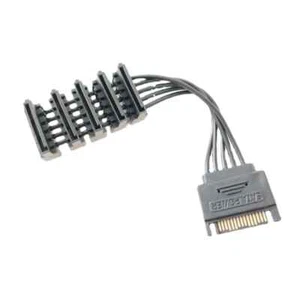 Short Computer SATA Male to 5 Female Splitter 18AWG ATX Power Supply Cable 11cm - Picture 1 of 5