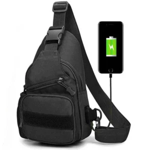 Outdoor Tactical Sling Bag Military MOLLE Crossbody Pack Chest Shoulder Backpack - Picture 1 of 48